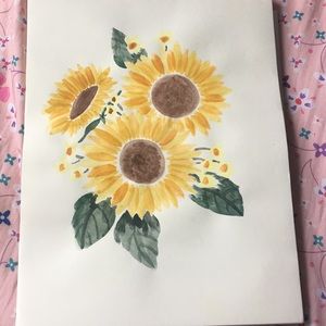 watercolor sunflower bouquet (with frame)